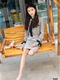 SIW Sven Media 065 Black silk Ribbon Grey plaid Elegant lady dress - Rong 'er(62)